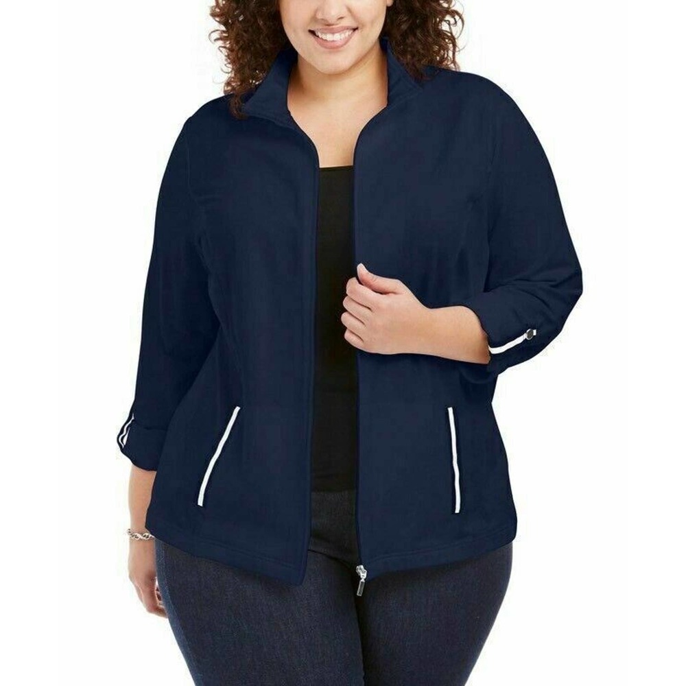 Karen Scott Jackets Blue Pockets 2X New - Picture 3 of 9